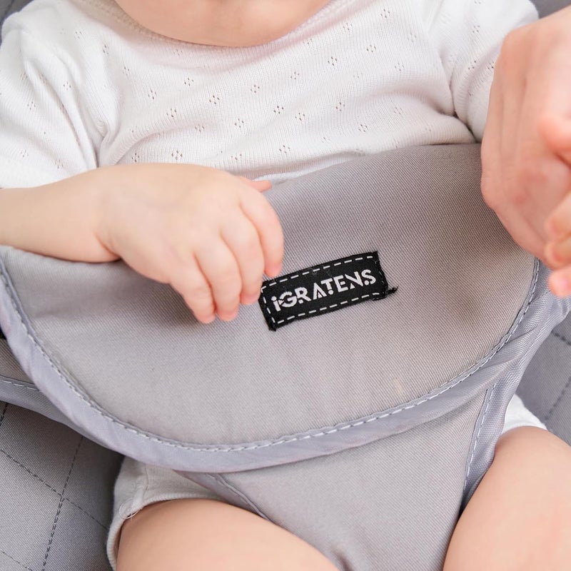 iGRATENS Fabric Seat for Bouncer - Cover for Baby Bjorn Bouncer Balance Soft & Bliss, 100% Cotton, Skin -Friendly, Machine Washable, Light Grey - Image 5